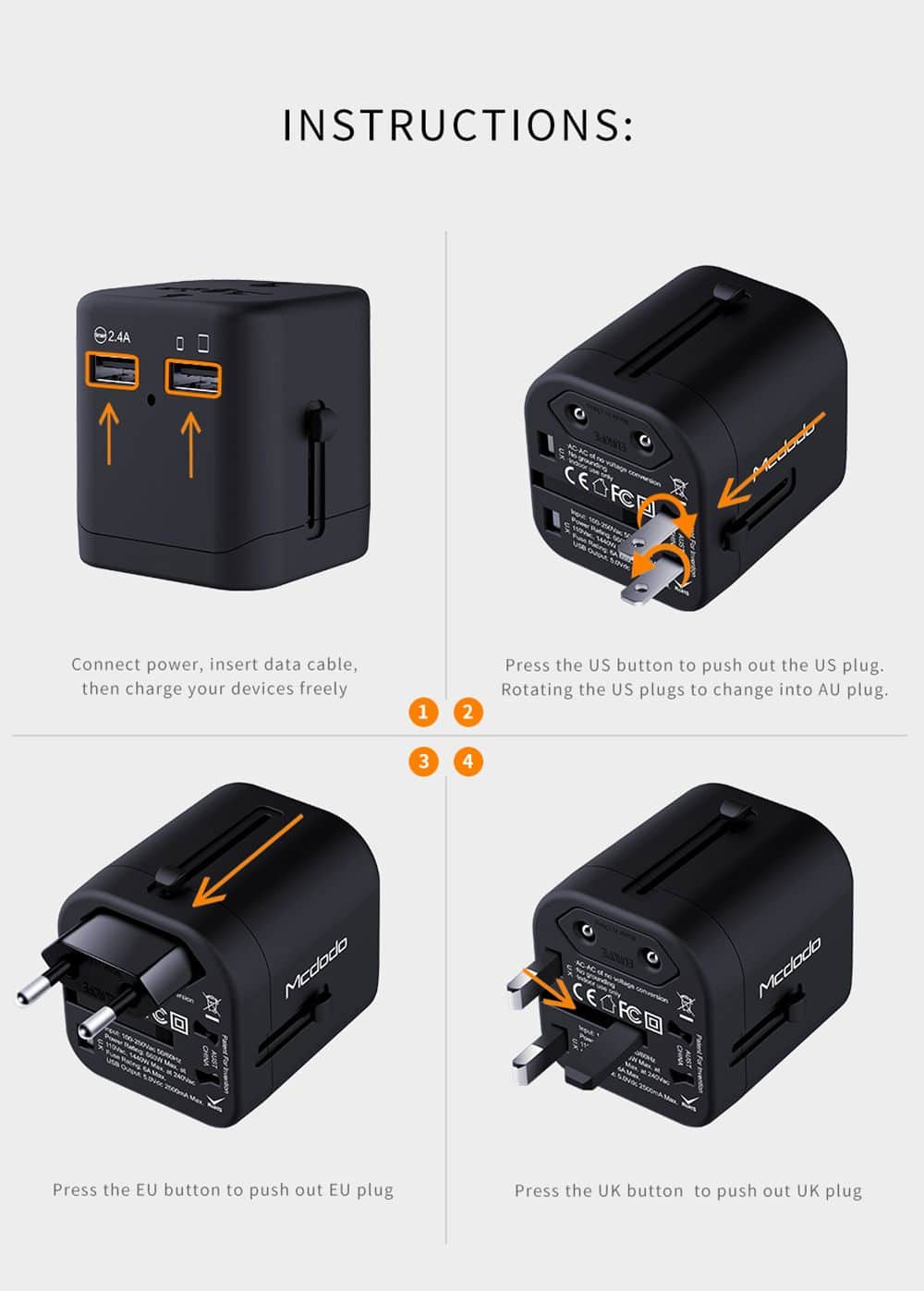 Củ Sạc Nhanh Đa Năng Mcdodo CP 4380